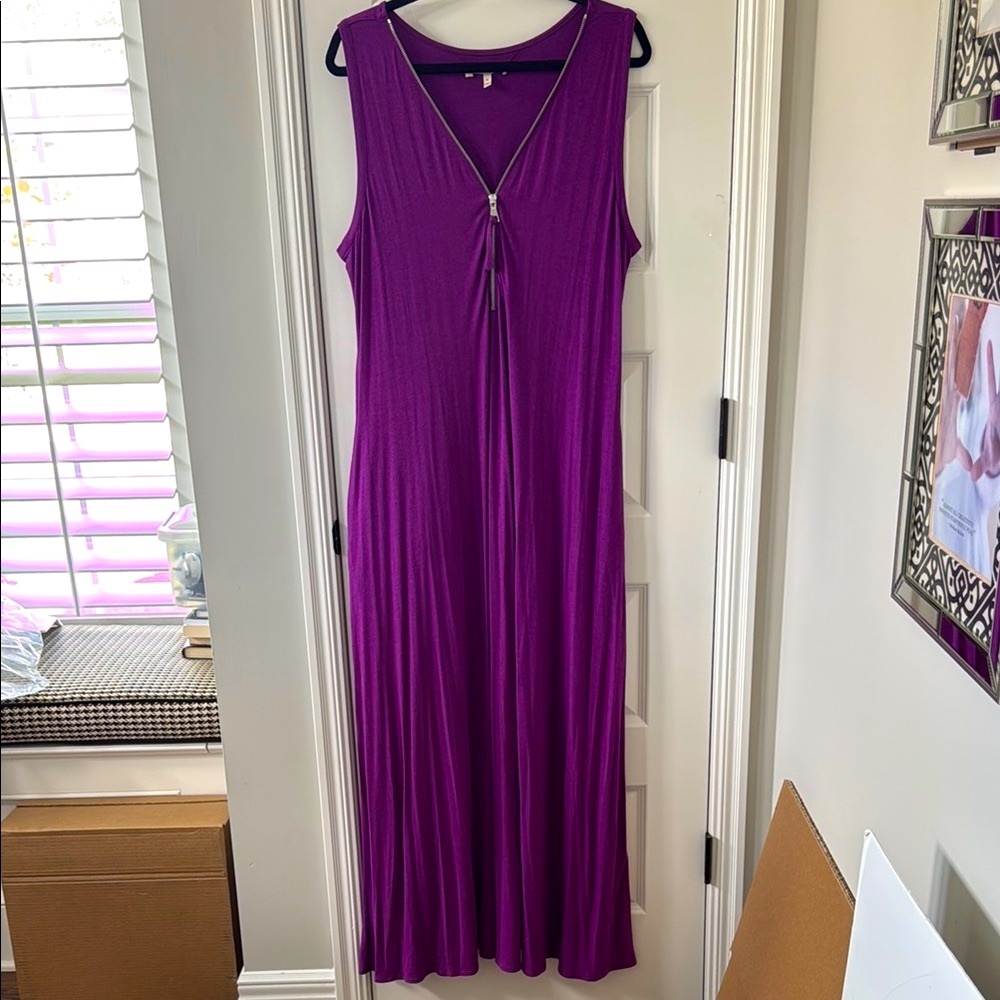 Soft Surroundings Purple Knit Maxi Sundress - Size XL